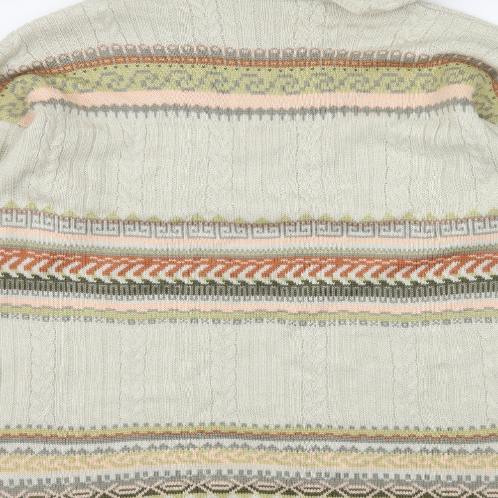 Sensations Womens Ivory Striped Knit Pullover Jumper Size M