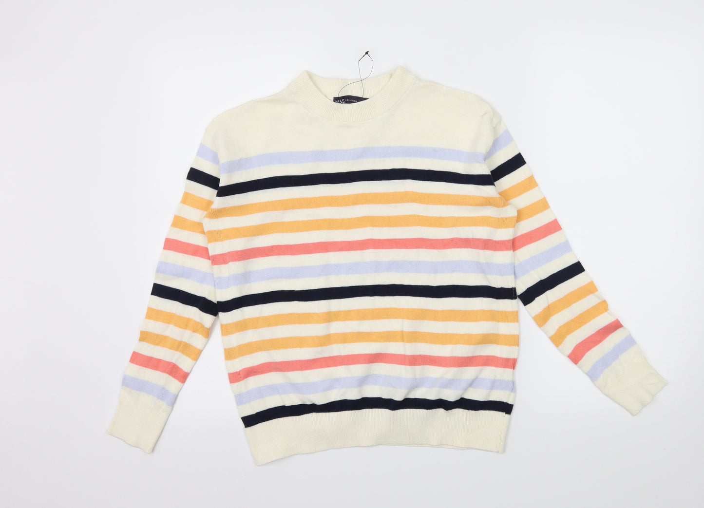 Marks and Spencer Womens Multicoloured Striped Knit Pullover Jumper Size S
