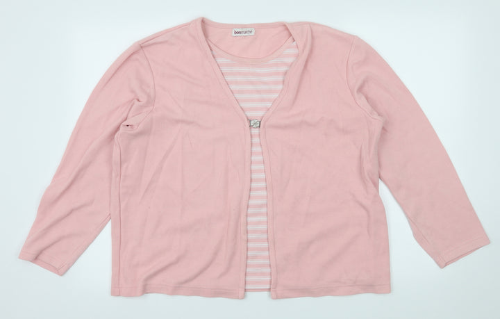 Bonmarché Womens Pink  Knit Pullover Jumper Size L