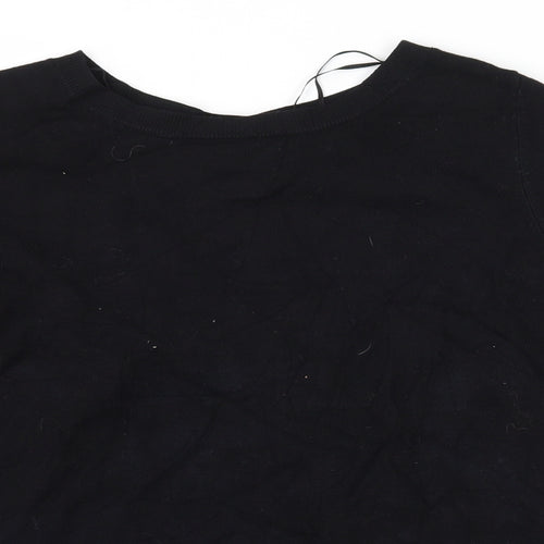George Womens Black Floral Knit Pullover Jumper Size 8