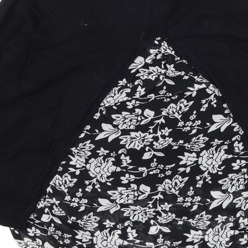 George Womens Black Floral Knit Pullover Jumper Size 8