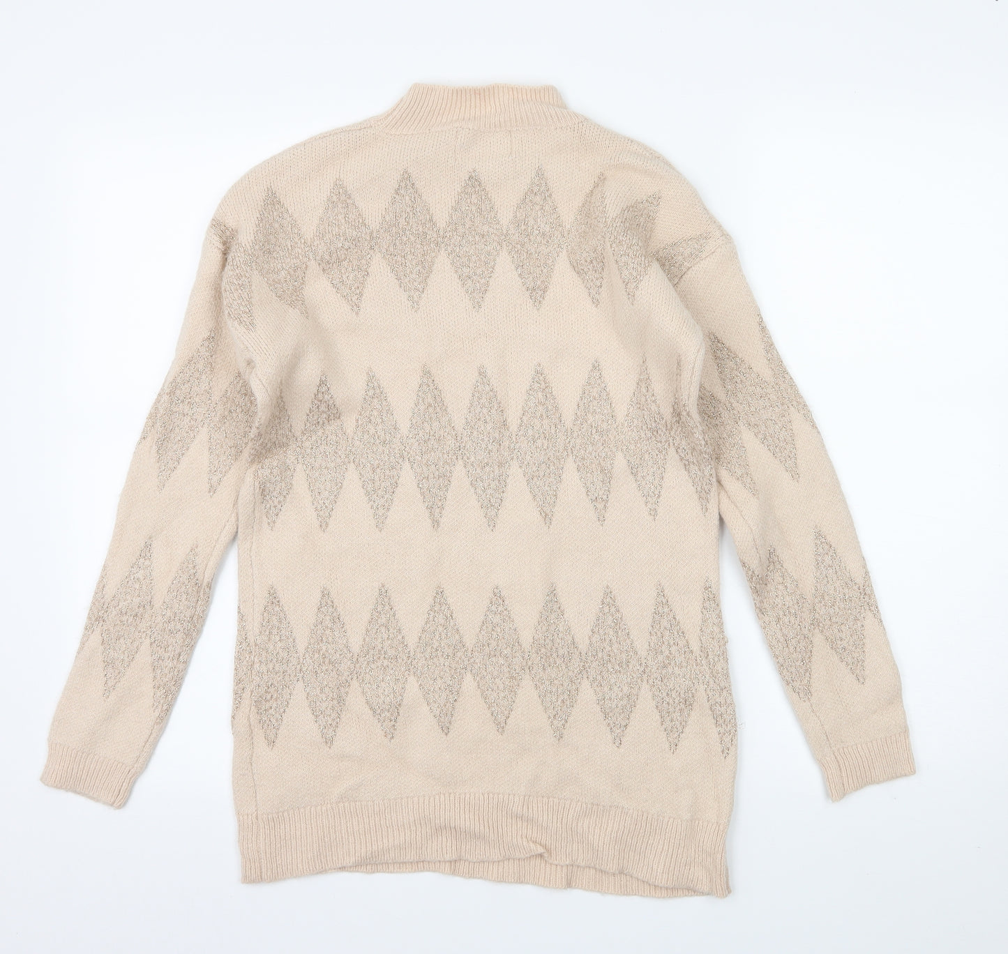 Matalan Womens Pink Geometric Knit Pullover Jumper Size S