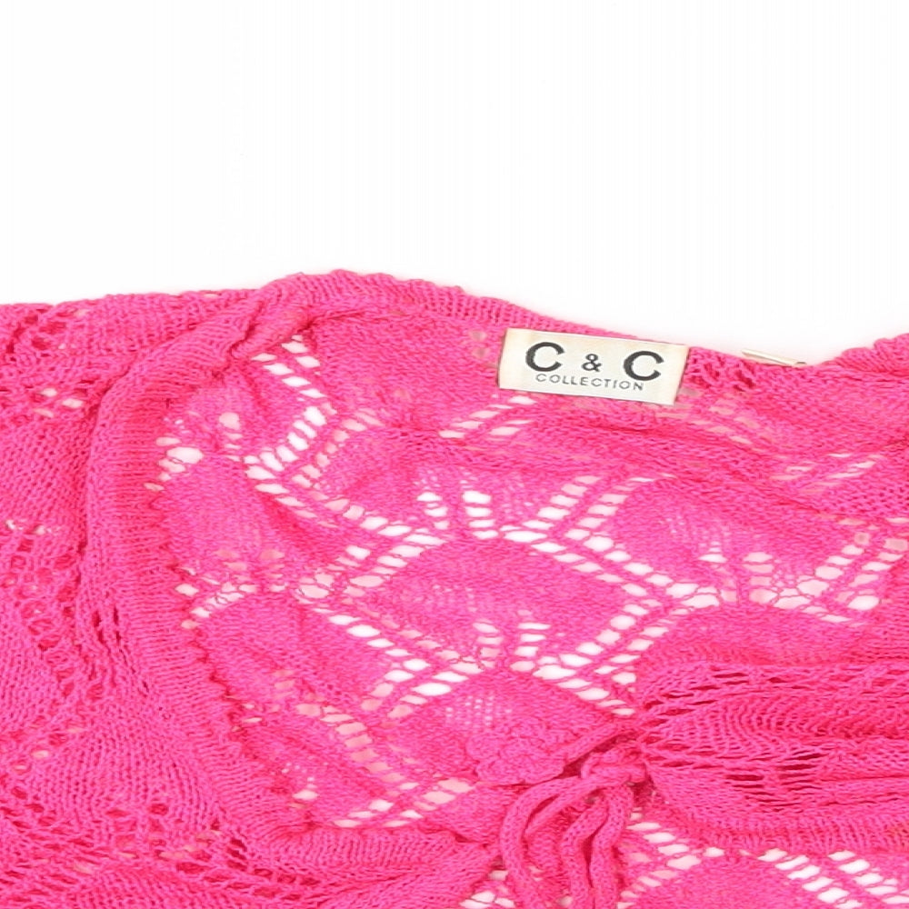 C&C Womens Pink  Knit Shrug Jumper Size L