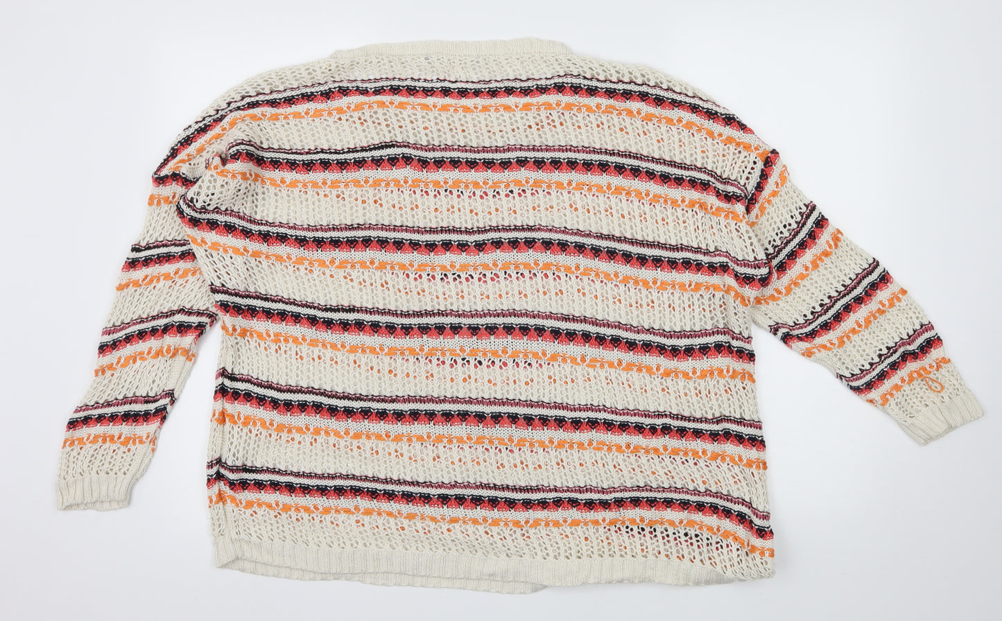 NEXT Womens Ivory Striped Knit Pullover Jumper Size 18