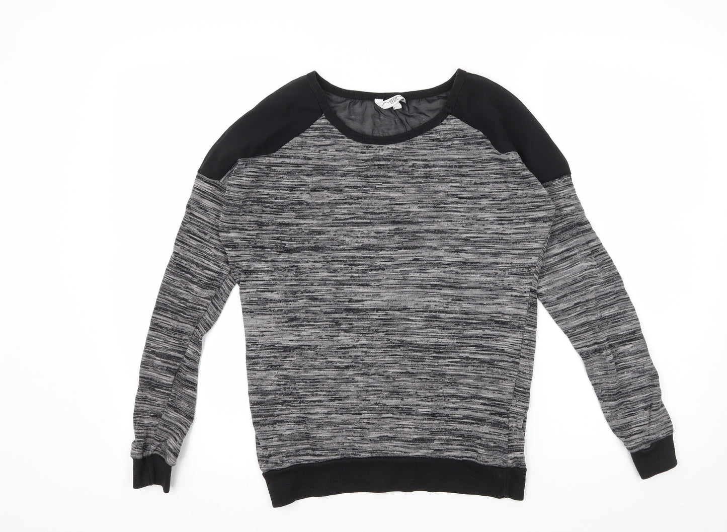 New Look Womens Grey Striped Knit Pullover Jumper Size 8