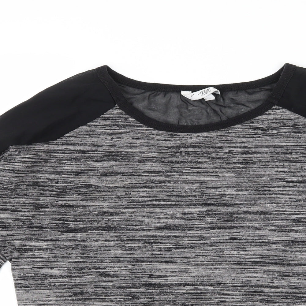 New Look Womens Grey Striped Knit Pullover Jumper Size 8