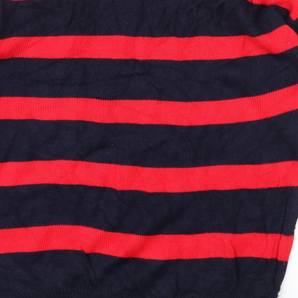 Papaya Womens Red Striped Knit Pullover Jumper Size S