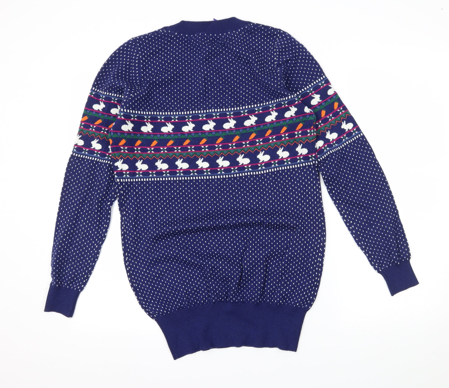Henry Holland Womens Blue Polka Dot Knit Pullover Jumper Size 12  - Rabbit Print