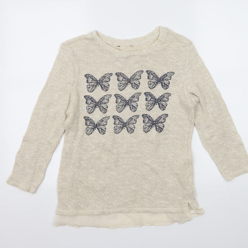 TU Womens Ivory  Knit Pullover Jumper Size 8  - Butterflies