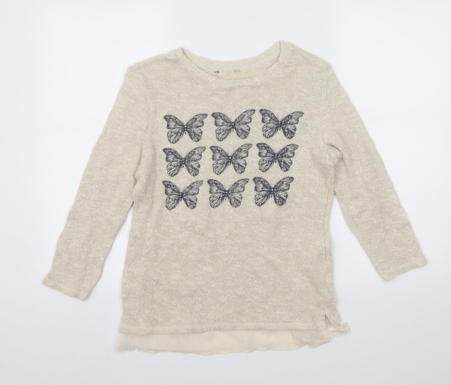 TU Womens Ivory  Knit Pullover Jumper Size 8  - Butterflies