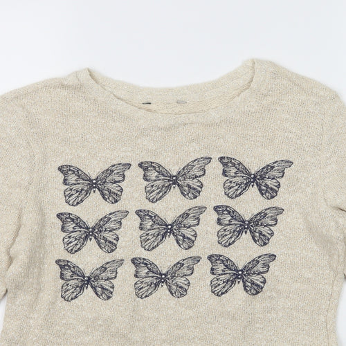 TU Womens Ivory  Knit Pullover Jumper Size 8  - Butterflies