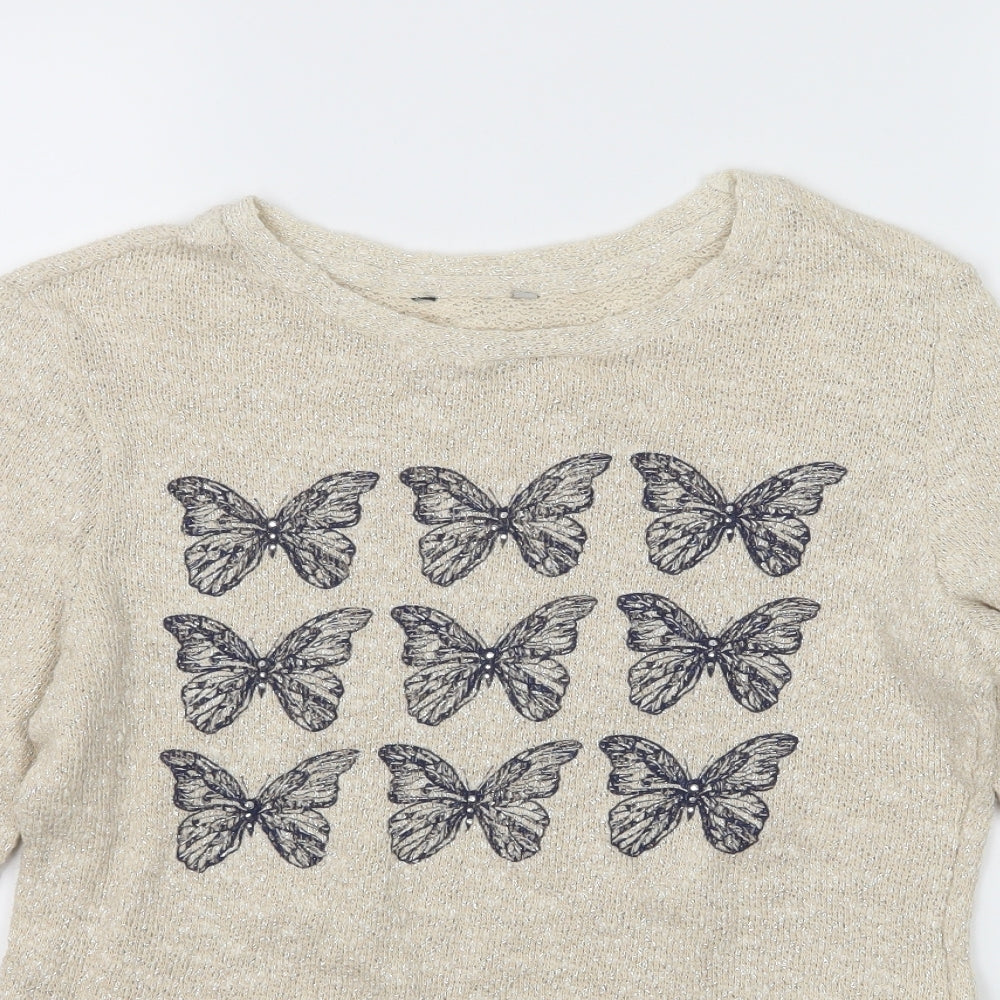 TU Womens Ivory  Knit Pullover Jumper Size 8  - Butterflies