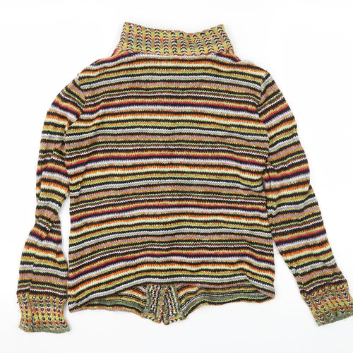 Per Una Womens Multicoloured Striped Knit Cardigan Jumper Size 12