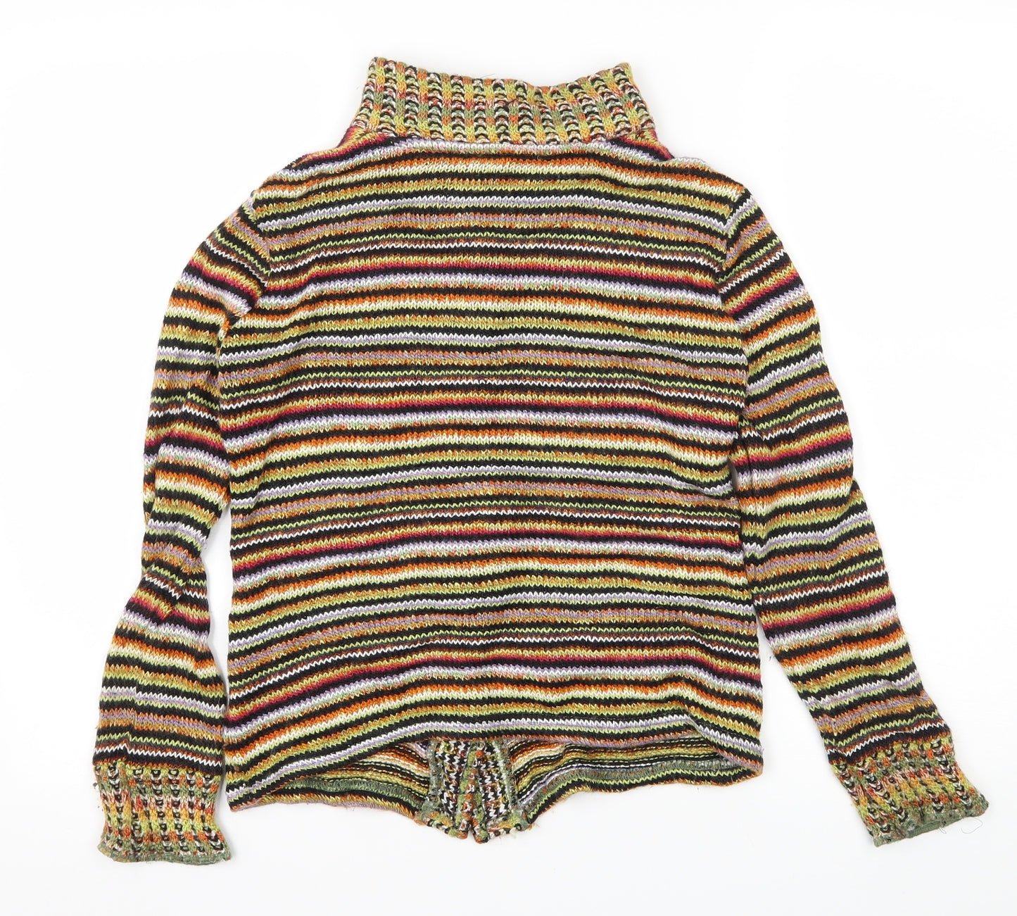 Per Una Womens Multicoloured Striped Knit Cardigan Jumper Size 12