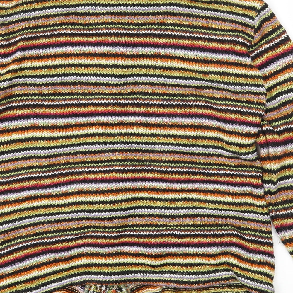 Per Una Womens Multicoloured Striped Knit Cardigan Jumper Size 12