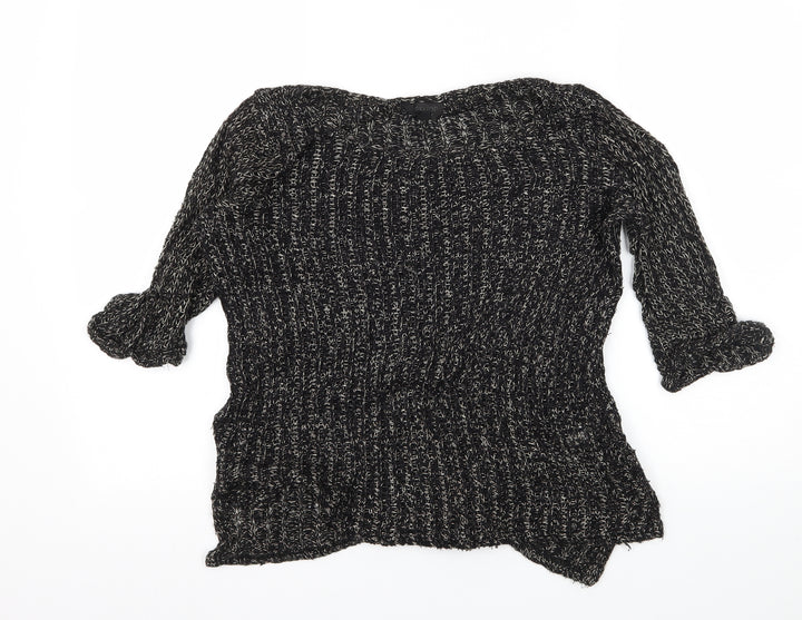 Topshop Womens Black  Knit Pullover Jumper Size 6
