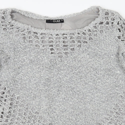 Quiz Womens Grey  Knit Basic Blouse Size S
