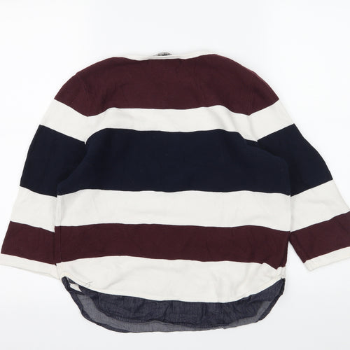 Principles Womens White Striped Knit Pullover Jumper Size 12