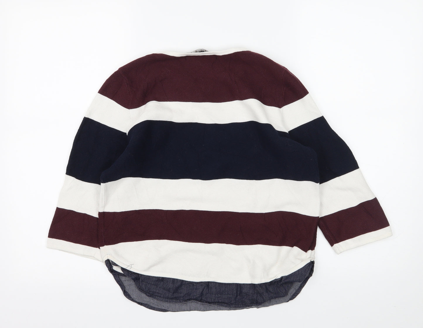 Principles Womens White Striped Knit Pullover Jumper Size 12
