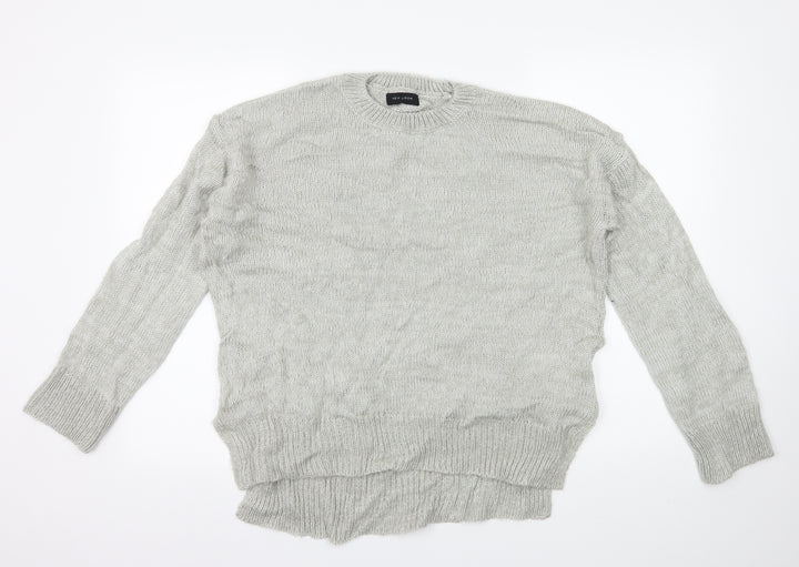 New Look Womens Grey Knit Pullover Jumper Size L