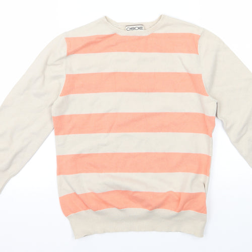 Cherokee Womens Ivory Striped Knit Pullover Jumper Size 12