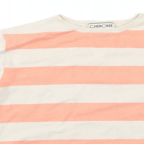 Cherokee Womens Ivory Striped Knit Pullover Jumper Size 12