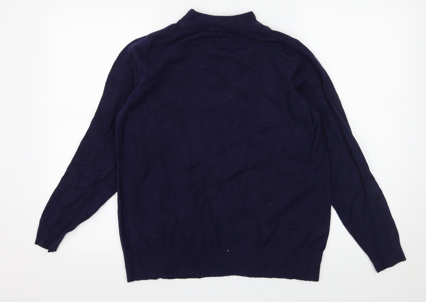 Bonmarché Womens Blue  Knit Pullover Jumper Size 16  - Christmas Pug