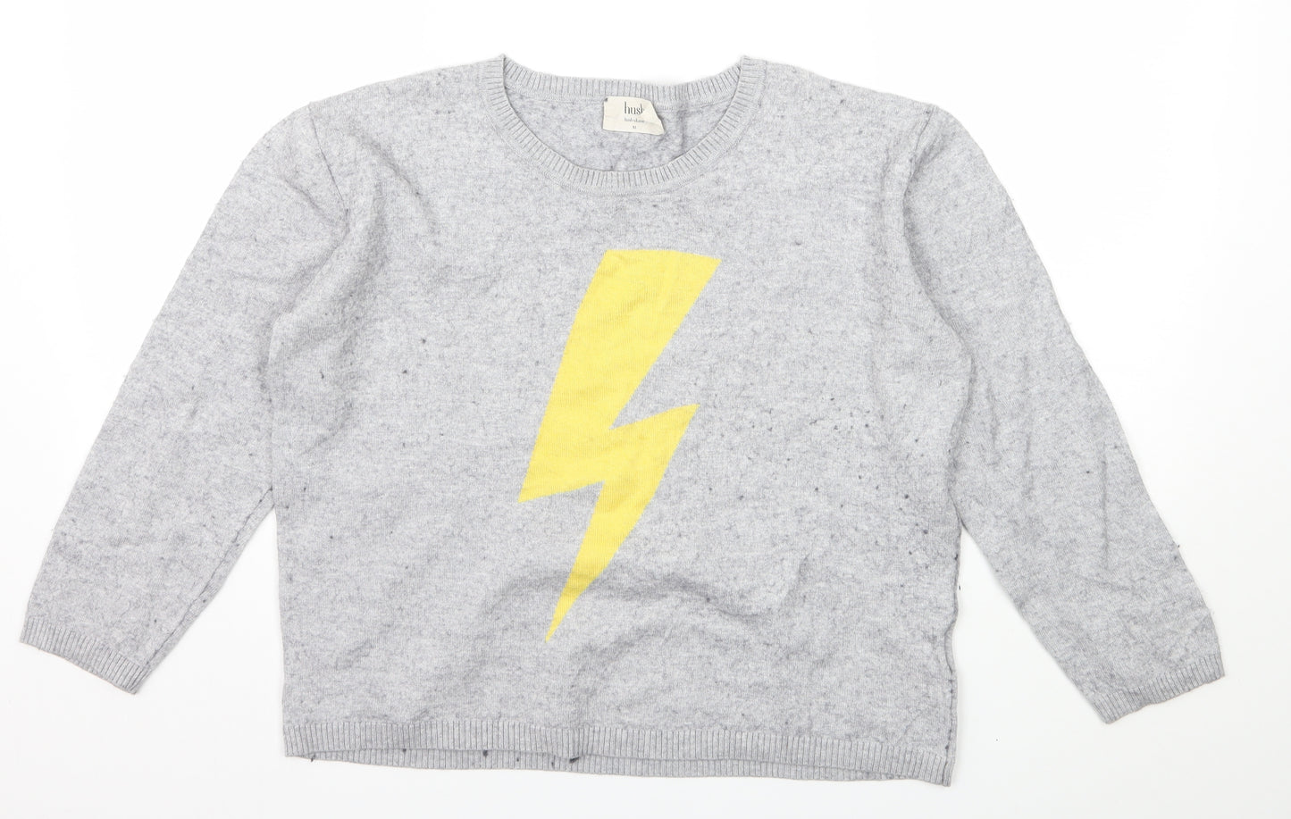Hush Womens Grey  Knit Pullover Jumper Size XL  - Lightening bolt