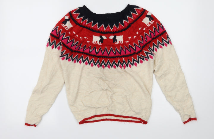 TU Womens Ivory Knit Pullover Jumper Size 10
