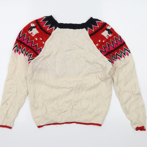TU Womens Ivory  Knit Pullover Jumper Size 10