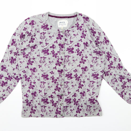 Mantaray Womens Grey Floral Knit Cardigan Jumper Size 14