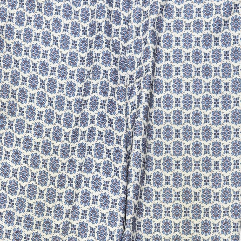 New Look Womens Blue Floral  Trousers  Size 16 L25 in