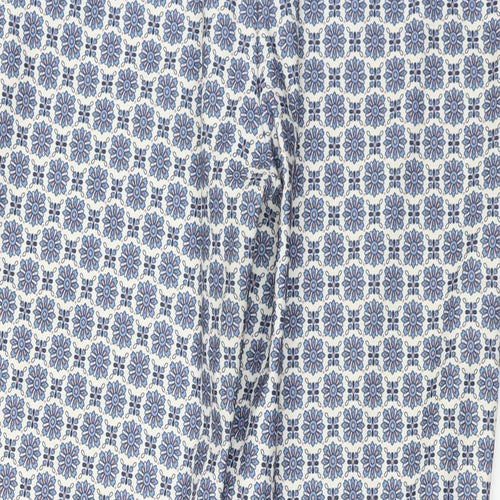 New Look Womens Blue Floral  Trousers  Size 16 L25 in
