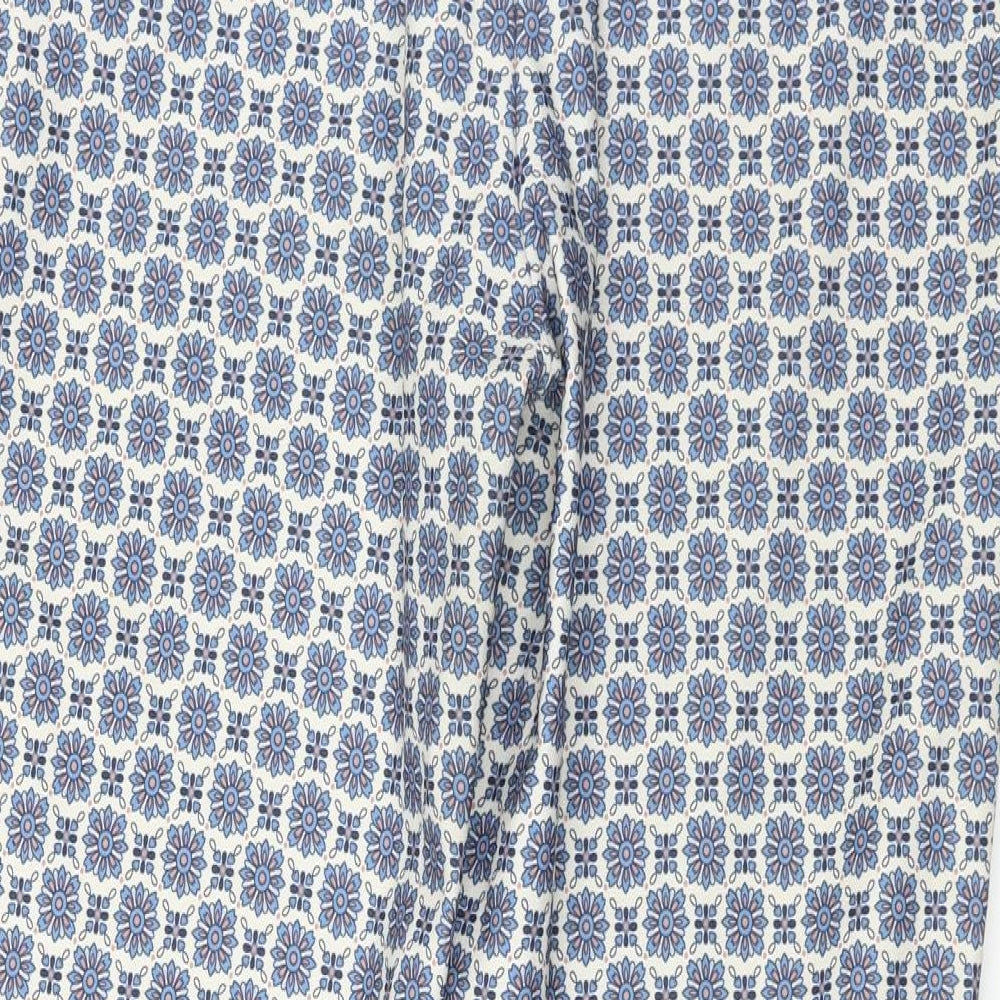 New Look Womens Blue Floral  Trousers  Size 16 L25 in