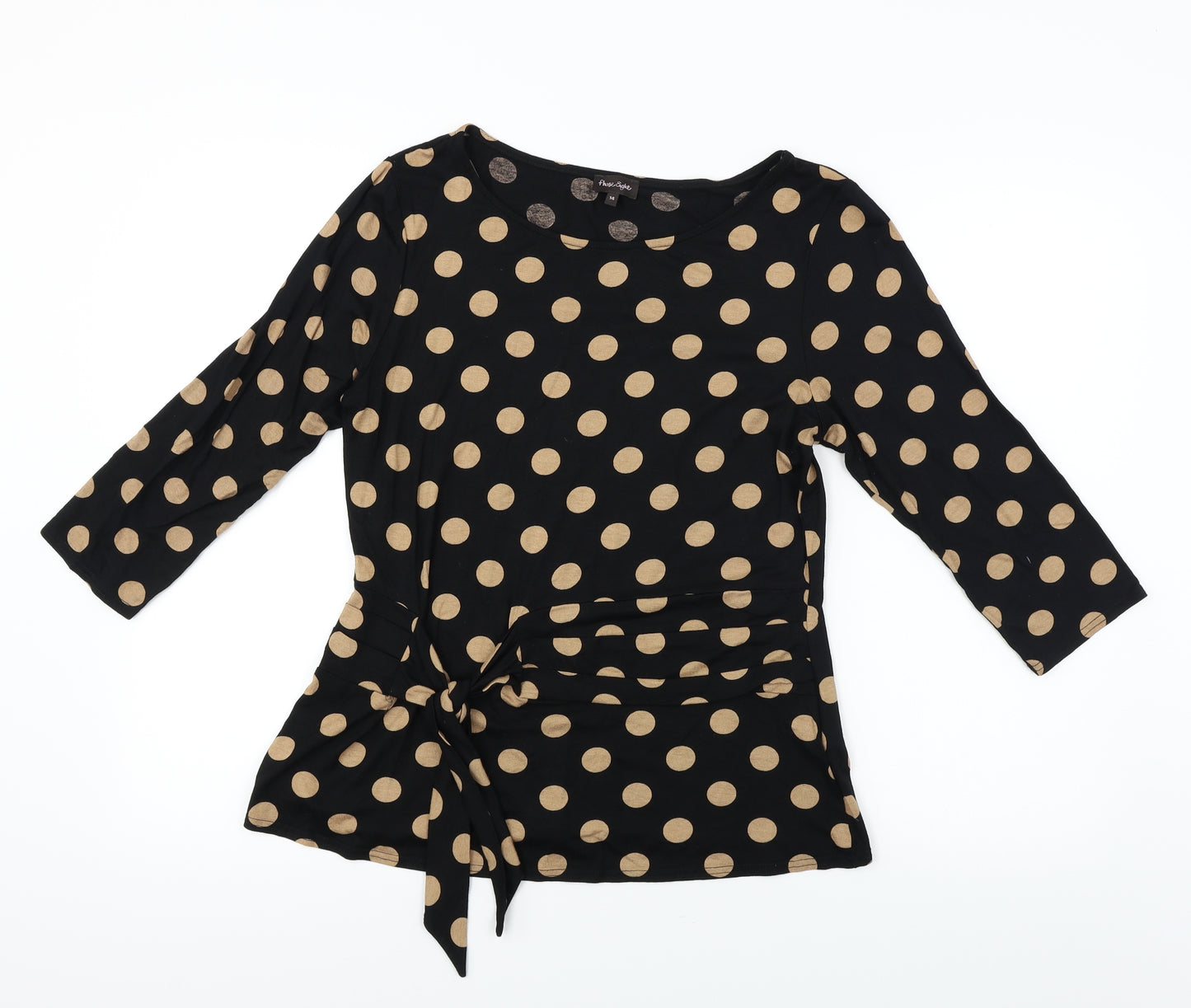 Phase Eight  Womens Black Polka Dot  Basic Blouse Size 14