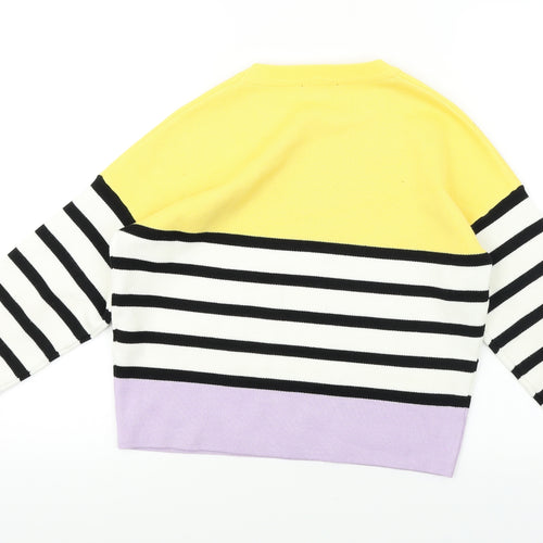 New Look  Girls Yellow Striped  Pullover Jumper Size 12-13 Years