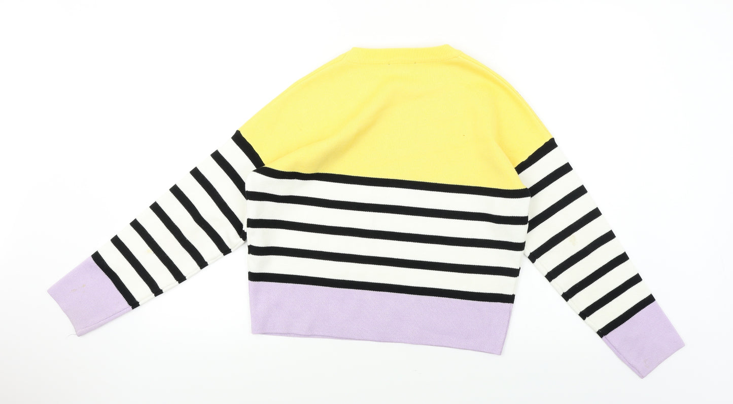 New Look  Girls Yellow Striped  Pullover Jumper Size 12-13 Years