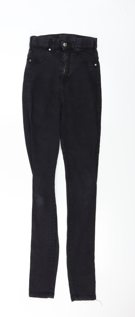 Front view of DRDENIM girls’ black skinny jeans, size M