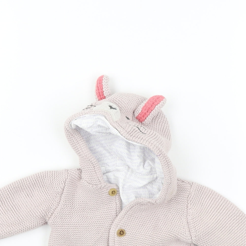 Marks and Spencer  Girls Beige   Cardigan Jumper Size 3-6 Months