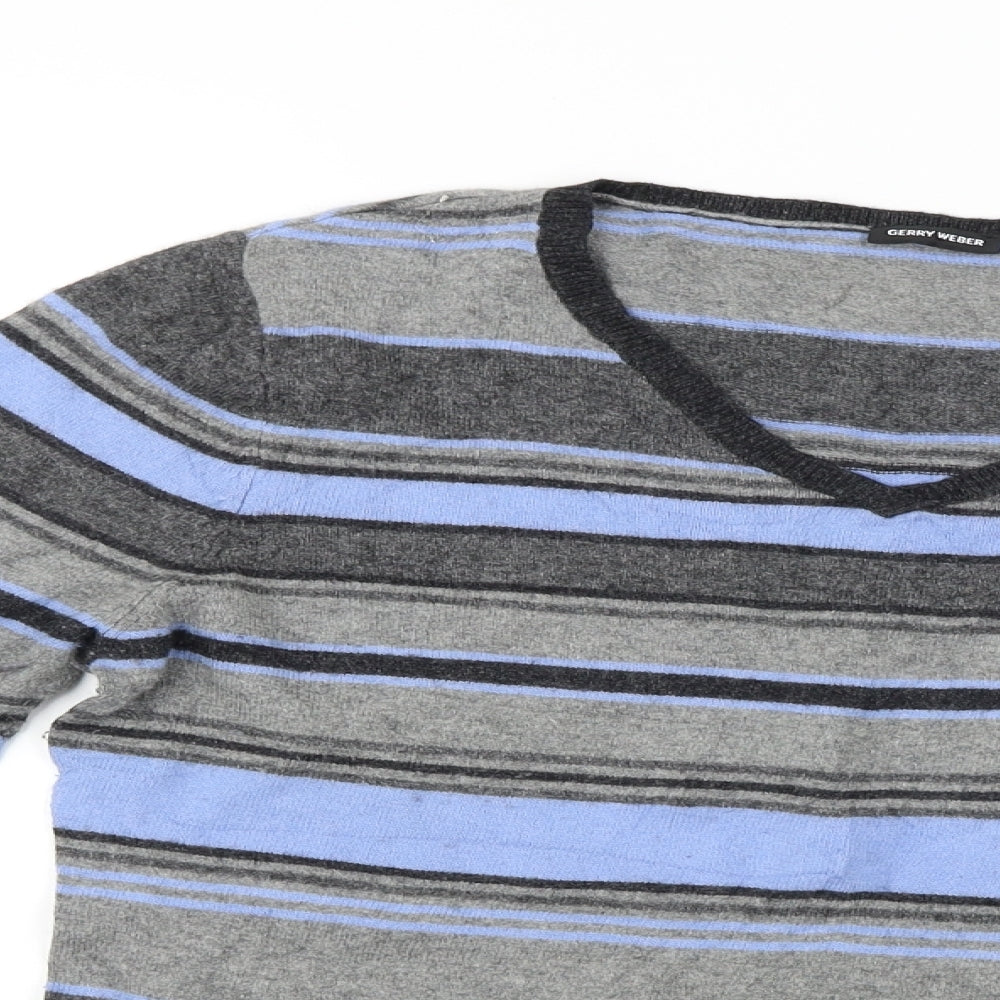 Gerry Weber  Womens Grey Striped  Pullover Jumper Size 12