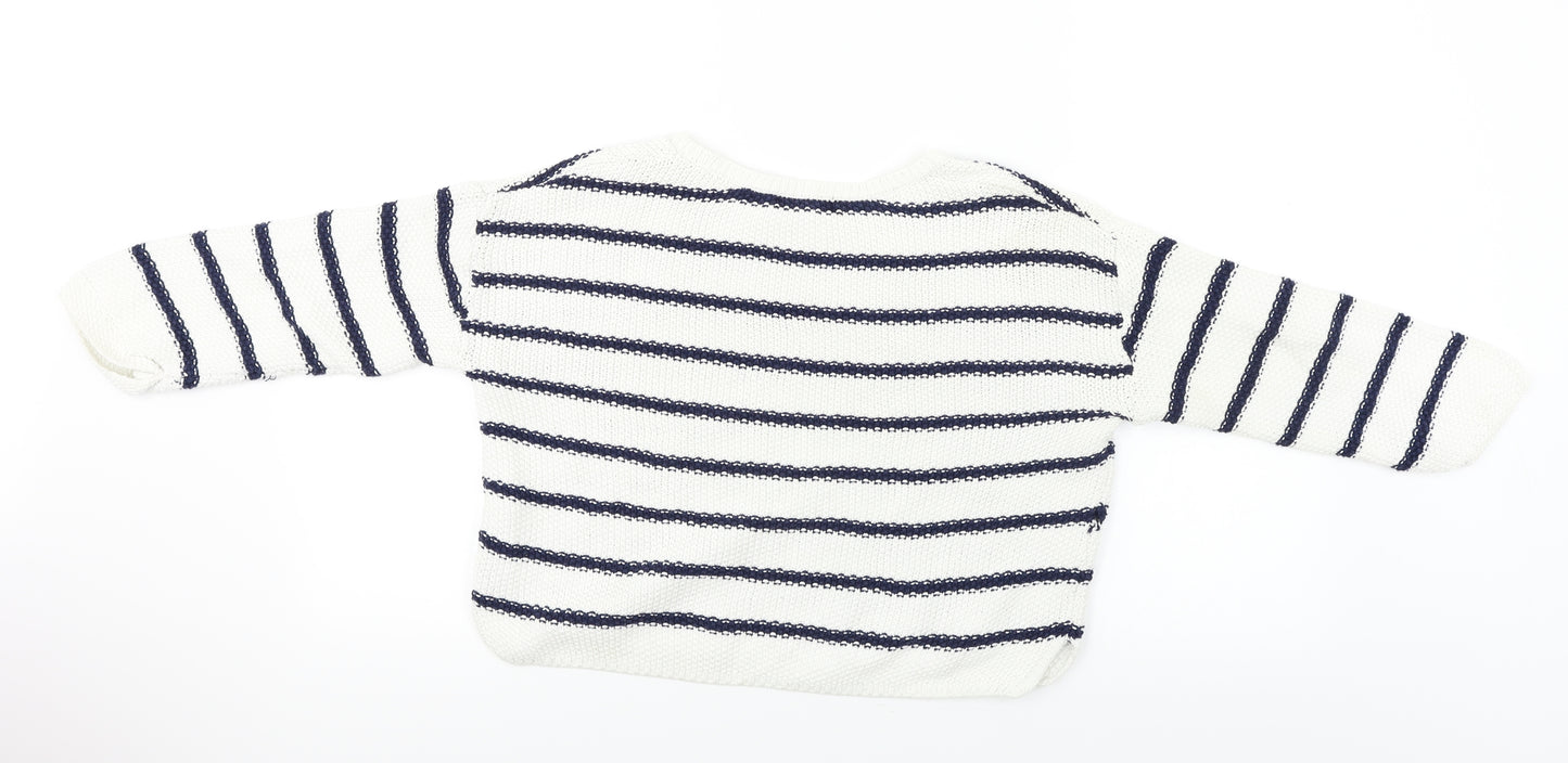 New Look  Girls White Striped  Pullover Jumper Size 12-13 Years
