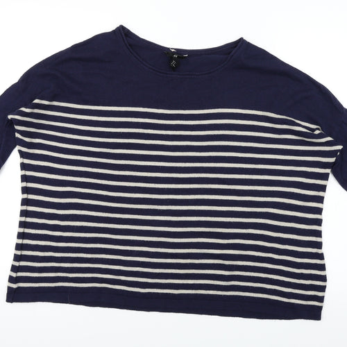 H&M  Womens Blue Striped  Pullover Jumper Size M