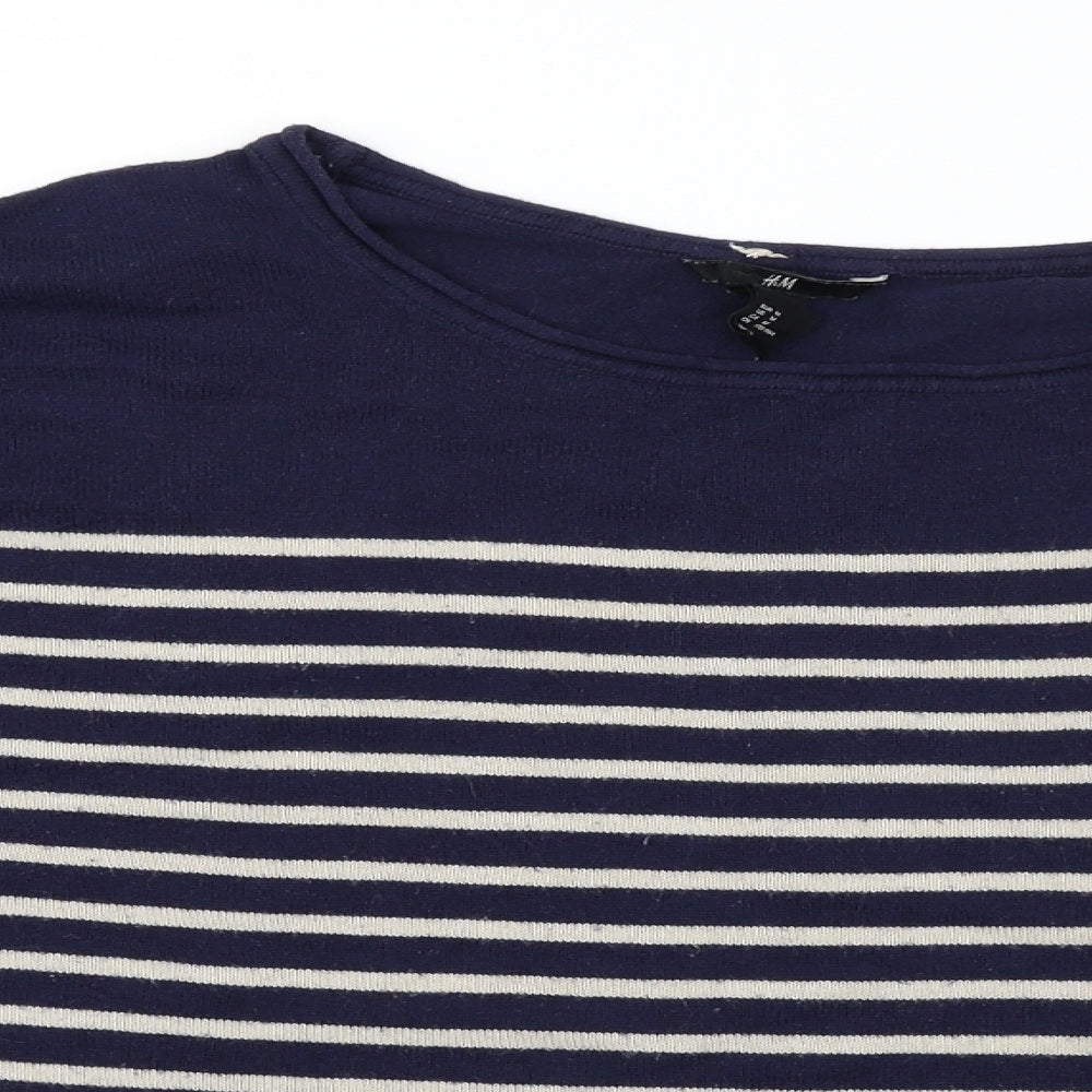 H&M  Womens Blue Striped  Pullover Jumper Size M