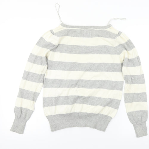Hoi Polloi  Womens Ivory Striped  Pullover Jumper Size 12