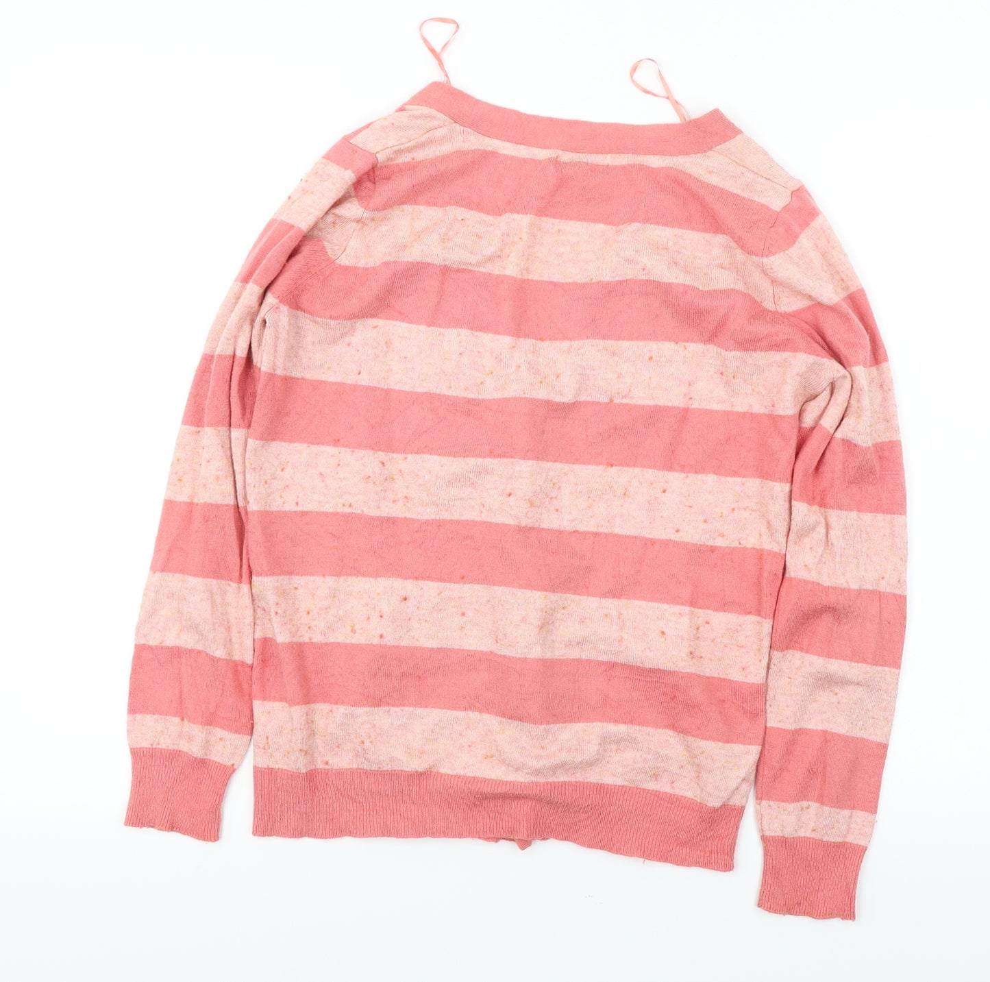 Papaya  Womens Pink Striped  Cardigan Jumper Size 14