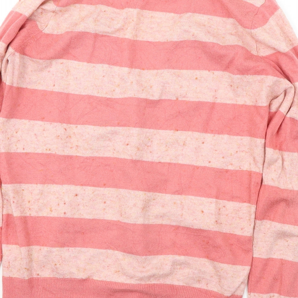 Papaya  Womens Pink Striped  Cardigan Jumper Size 14