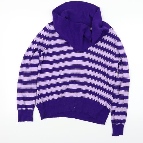 Country Casuals  Womens Purple Striped  Pullover Jumper Size L