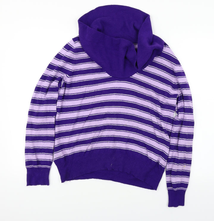 Country Casuals Womens Purple Striped Pullover Jumper Size L