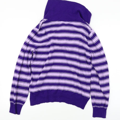 Country Casuals  Womens Purple Striped  Pullover Jumper Size L