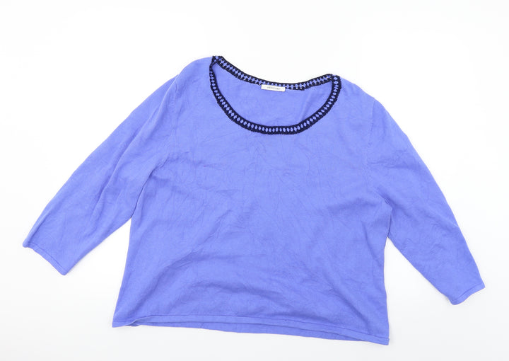 Artigiano Womens Blue Pullover Jumper Size 2XL